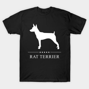 Rat Terrier Dog White Silhouette T-Shirt